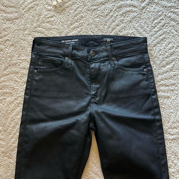 Adriano Goldschmied AG The Farrah Skinny High Rise Black Coated Jeans 25R - Picture 9 of 16